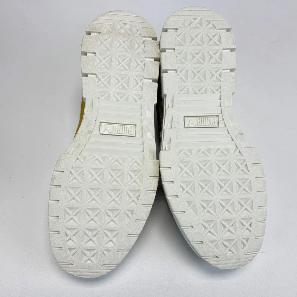 Puma Mayze Lux Sneakers Womens 8‎ White Gold New Platform Chunky 401261-02